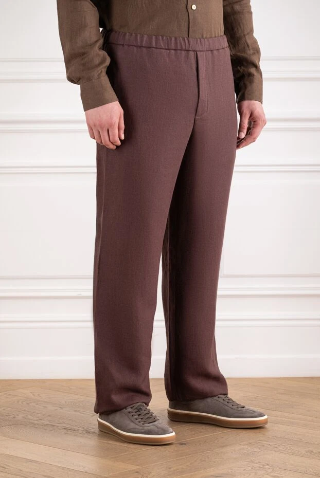 Loro Piana мужские коричневые трикотажные брюки marlyn прямого кроя 195947 - фото 3