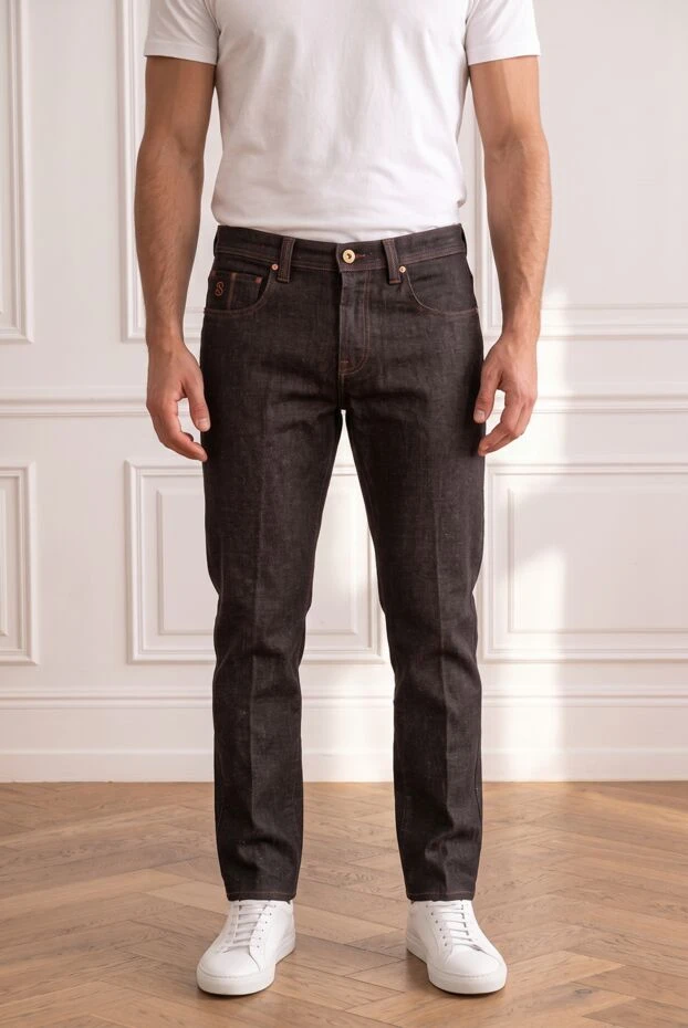 Scissor Scriptor straight-leg brown jeans with ironed creases 195971 - photo 1