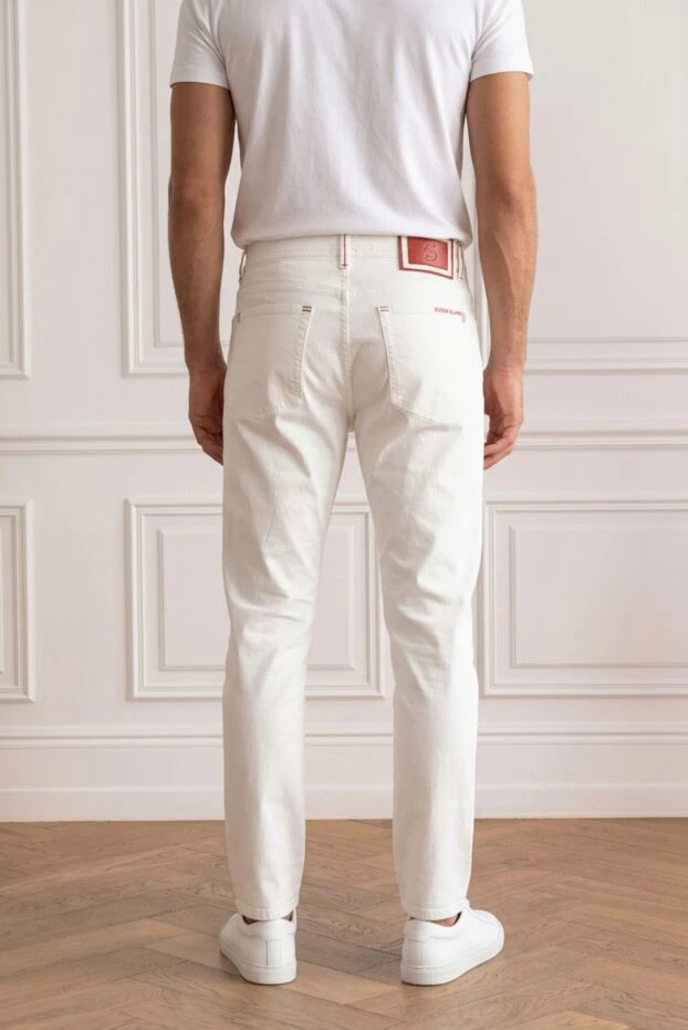 Scissor Scriptor white cotton straight-leg jeans with creases 195991 - photo 2