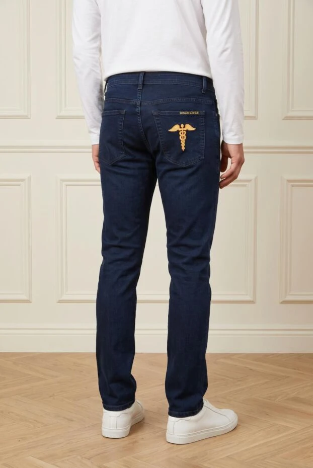 Scissor Scriptor blue classic straight-leg jeans with creases 195992 - photo 2