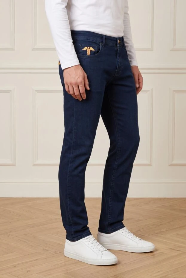 Scissor Scriptor blue classic straight-leg jeans with creases 195992 - photo 3