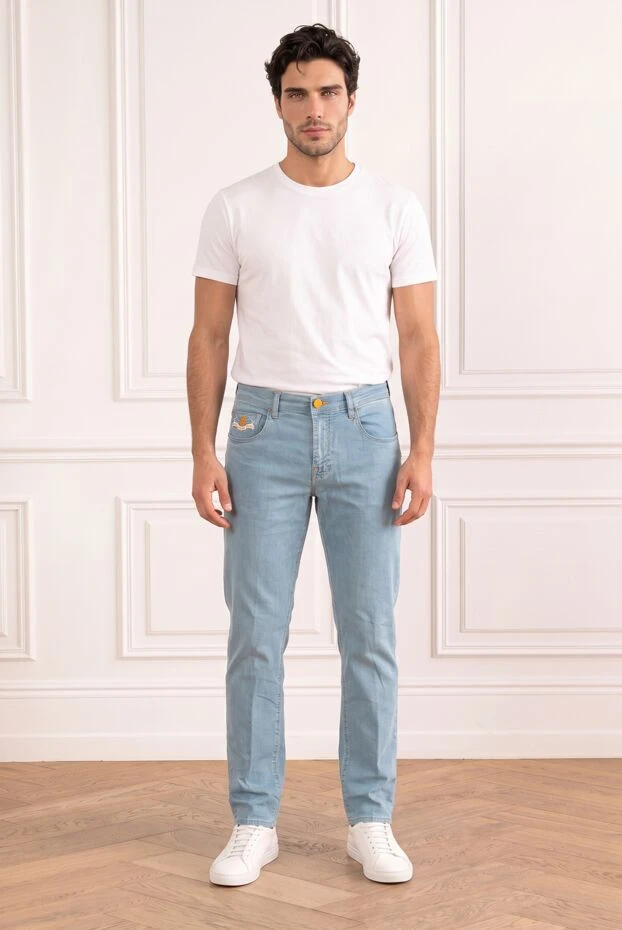 Scissor Scriptor straight-leg blue jeans made from japanese denim 196019 - photo 1