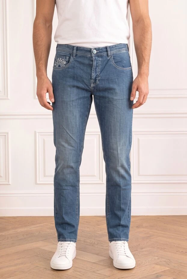 Scissor Scriptor blue skinny jeans with creases and embroidery on the pocket 196020 - photo 1