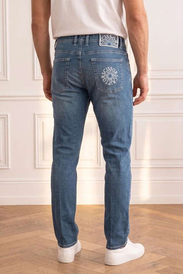 Scissor Scriptor blue skinny jeans with creases and embroidery on the pocket 196020 - photo 2