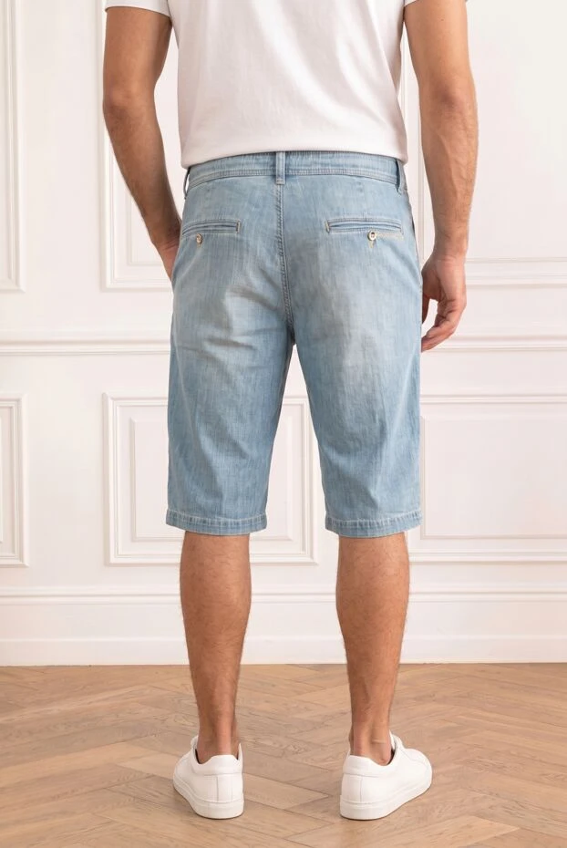 Men's denim Bermuda shorts with a soft elastic waistband - photo 2
