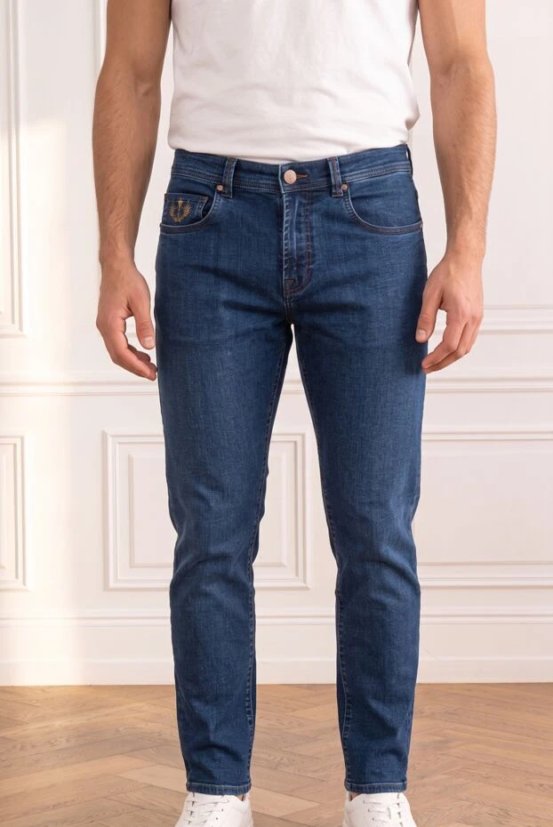 Scissor Scriptor dark blue skinny jeans with a delicate distressed effect 196044 - photo 1