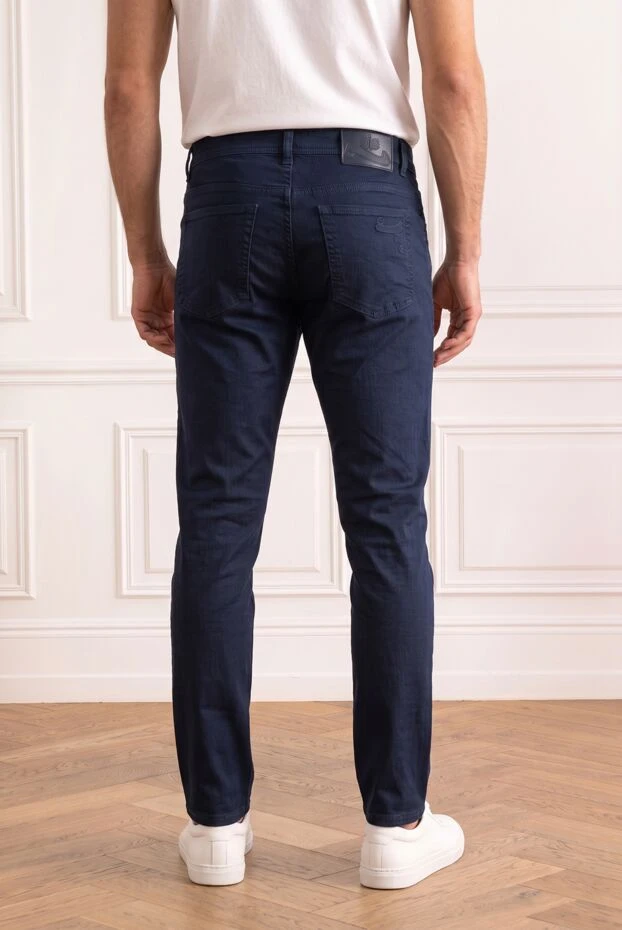 Scissor Scriptor dark blue tapered jeans in a basic five-pocket cut without decoration 196057 - photo 2