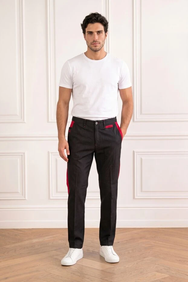 Men's chinos with contrasting red trim - photo 1