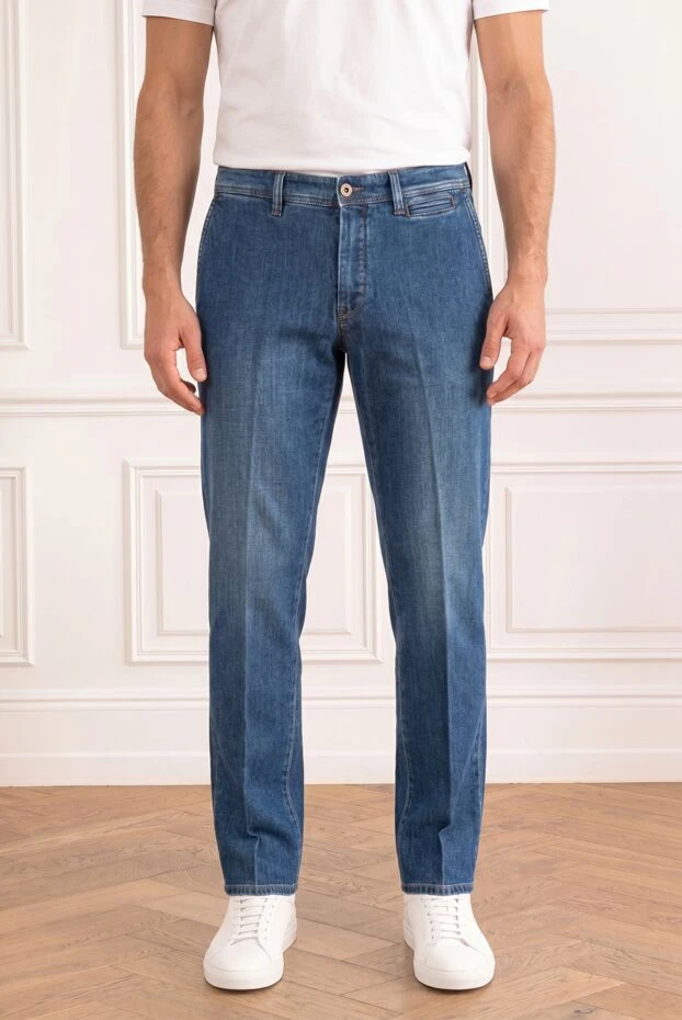 Men's blue jeans with slit back pockets - photo 1
