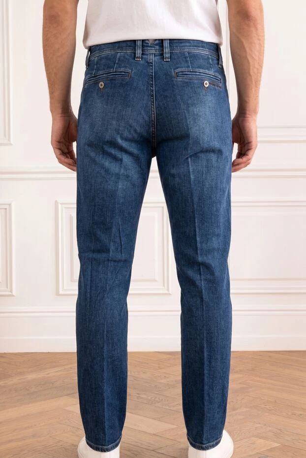 Men's blue jeans with slit back pockets - photo 2