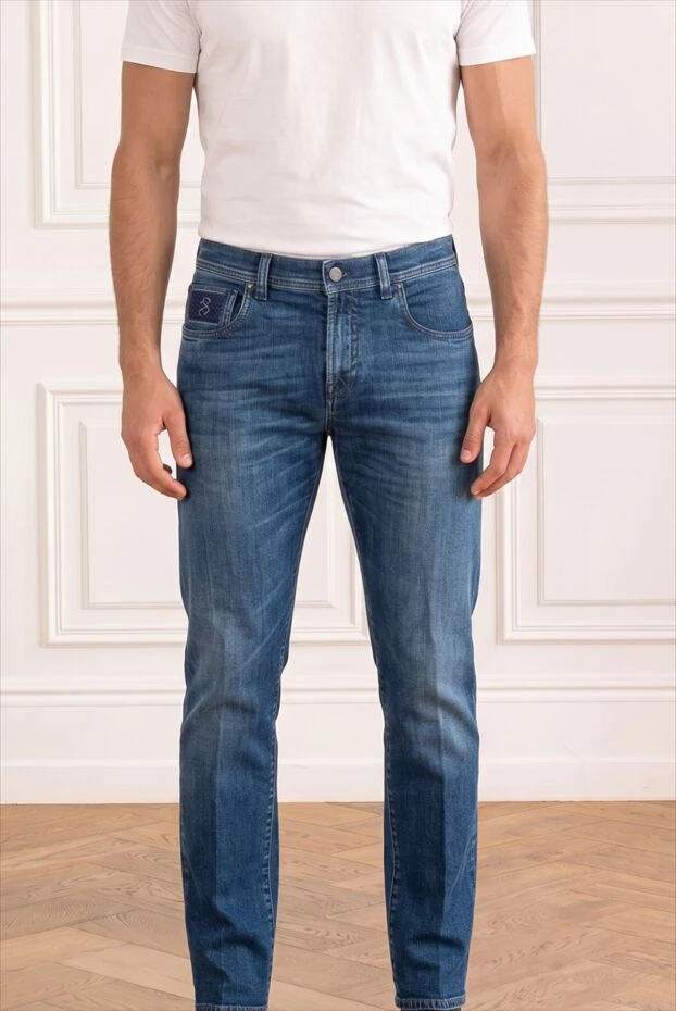 Men's blue trousers made of thin premium denim - photo 1