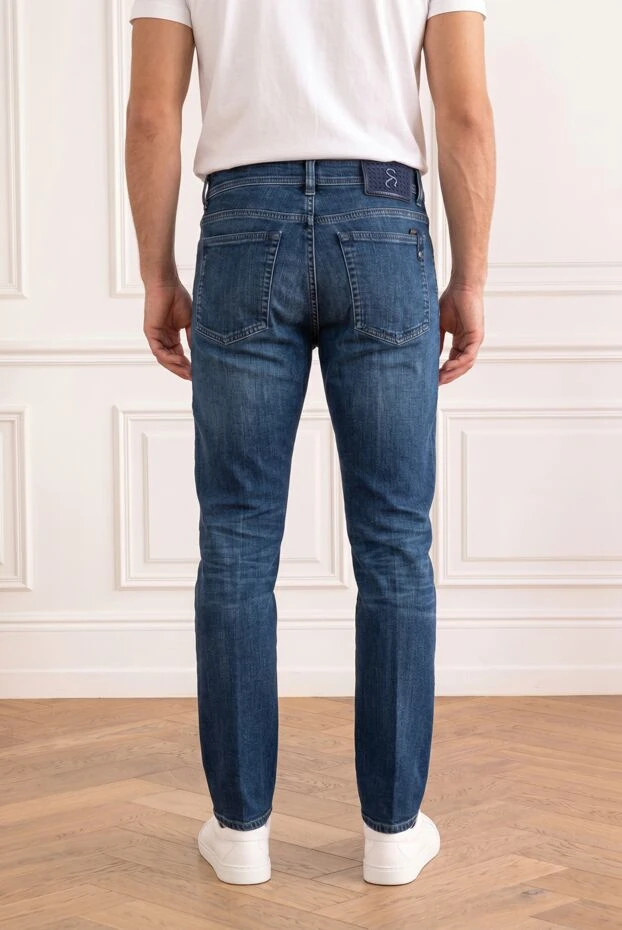 Men's blue trousers made of thin premium denim - photo 2