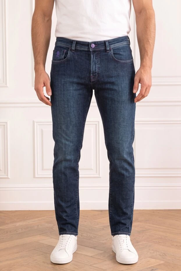 Scissor Scriptor dark blue skinny jeans with a delicate melange effect 196116 - photo 1