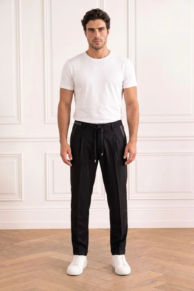 Scissor Scriptor black tapered trousers with creases and an elastic waistband 196137 - photo 1