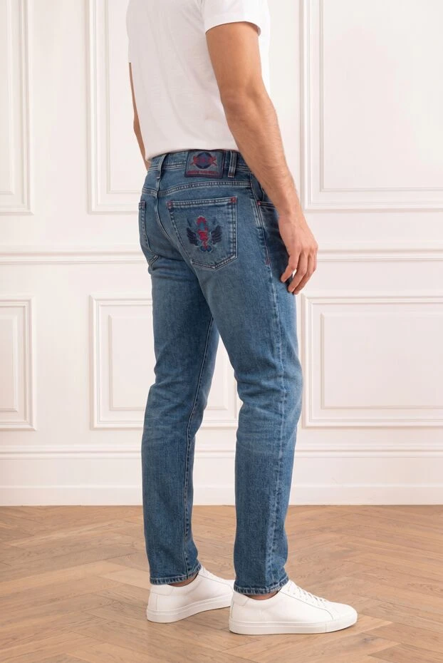 Men's coral cotton trousers with adjustable drawstring - photo 2