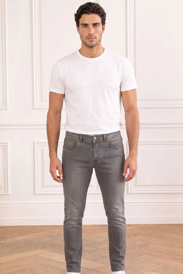Scissor Scriptor men's regular fit tapered graphite jeans 196263 - photo 1