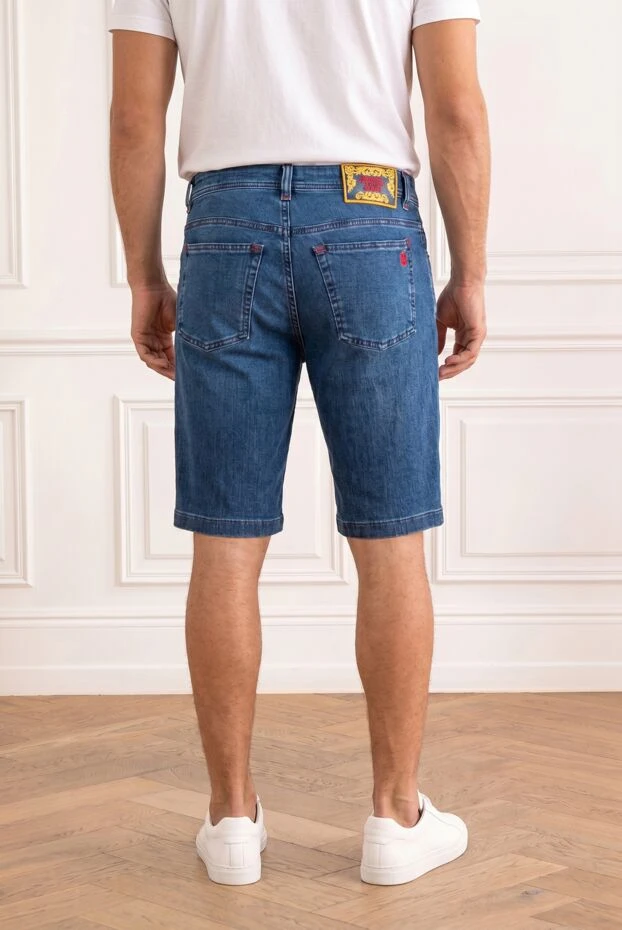 Scissor Scriptor blue denim bermuda shorts with round embroidered logo 196273 - photo 2