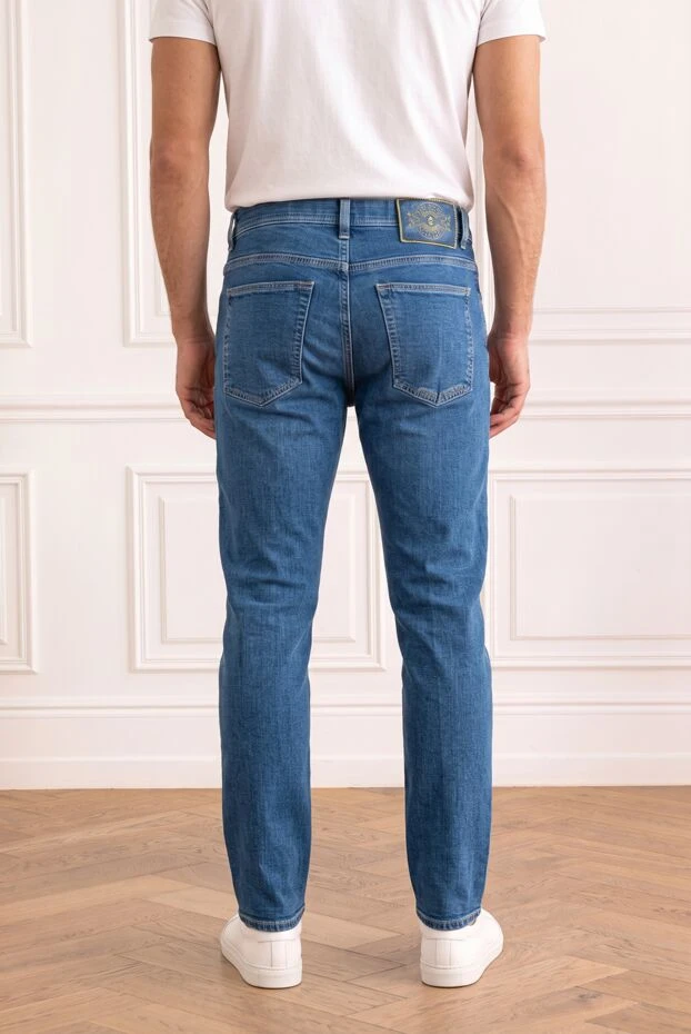 Scissor Scriptor men's bright blue straight-leg jeans with gold embroidery 196293 - photo 2