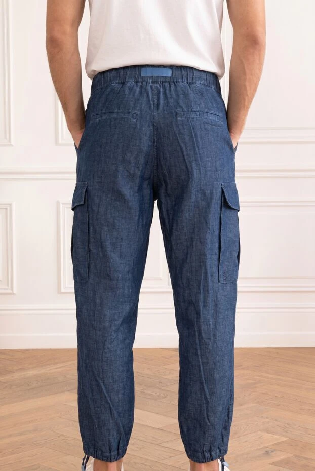 Scissor Scriptor blue denim cargo pants with elastic waistband 196297 - photo 2