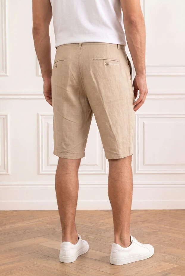 Scissor Scriptor beige cotton-linen bermuda shorts with adjustable drawstring 196306 - photo 2