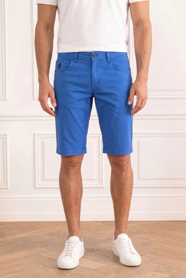 Scissor Scriptor bright blue denim bermuda shorts with a classic five-pocket fit 196309 - photo 1