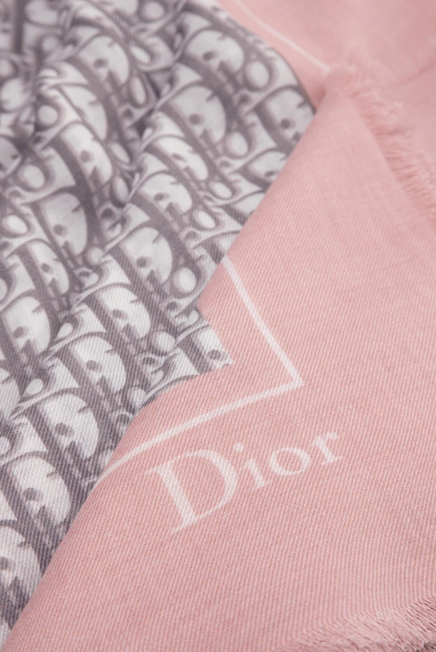 Dior женский шелковый платок в розовых тонах с фирменным узором oblique 196344 - фото 2