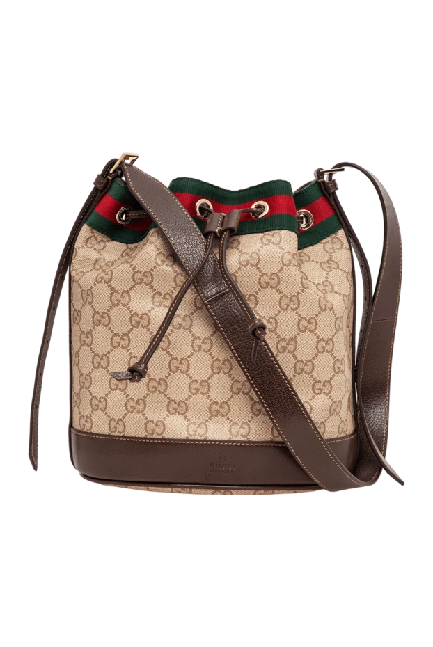 Gucci женская сумка-ведро venice из классической фирменной канвы gg 196349 - фото 1