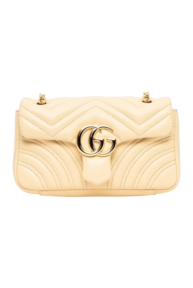 Gucci сумка на плечо gg marmont в нежном кремово-бежевом оттенке 196350 - фото 1