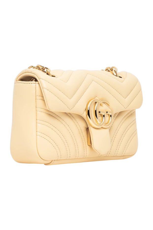 Gucci жұмсақ кремді бежевый реңктегі gg marmont иық сөмкесі 196350 - фото 3