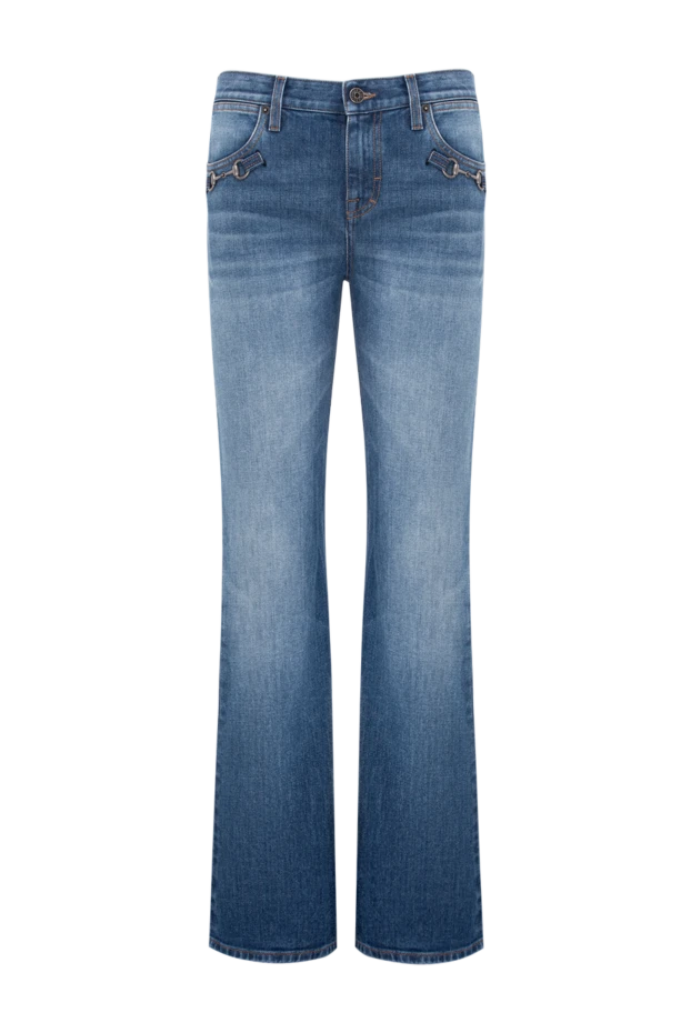 Gucci синие расклешенные джинсы с металлическим декором horsebit 196355 - фото 1