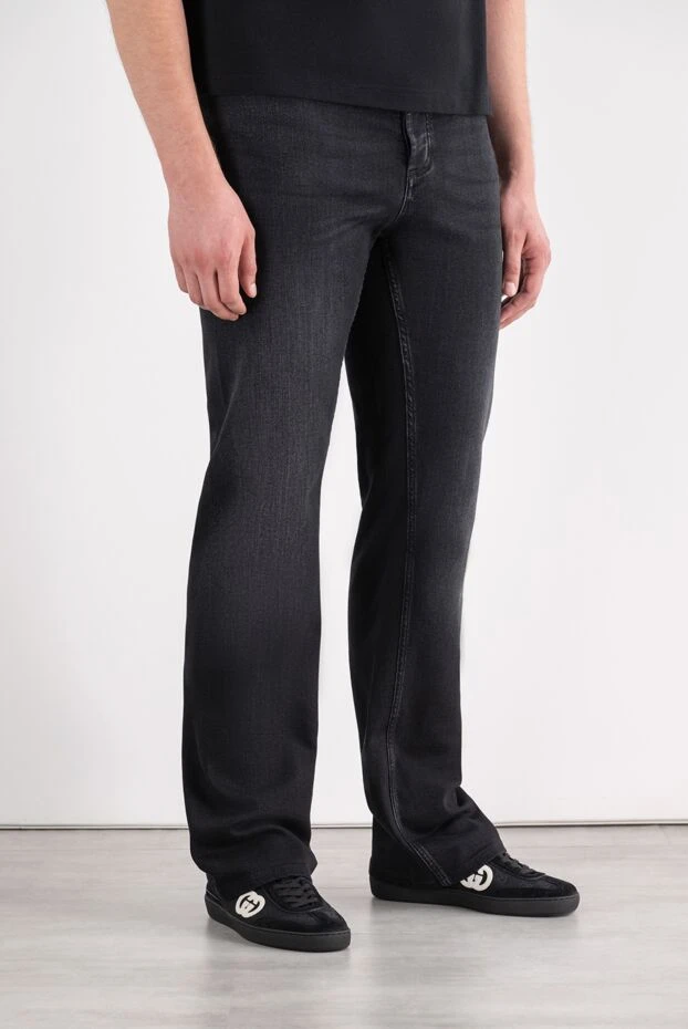 Gucci black straight-leg jeans made of washed cotton denim 196357 - photo 2