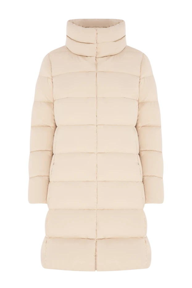Quilted down midi coat with a voluminous stand-up collar - photo 1