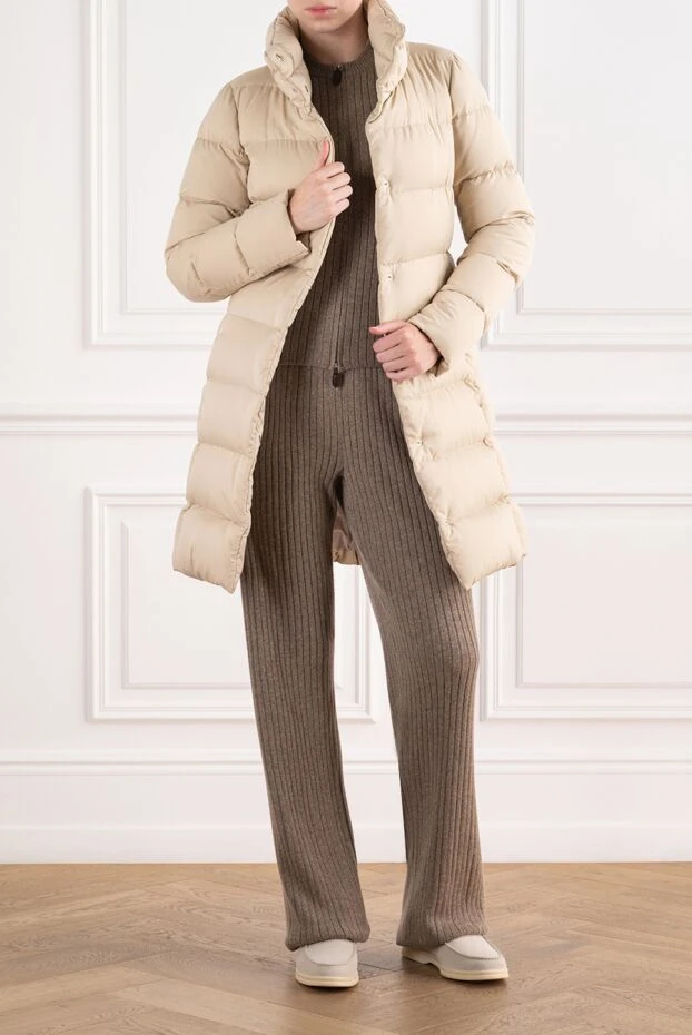 Herno көлемді тік жағасы бар, тоқылған миди пальто 196362 - фото 2