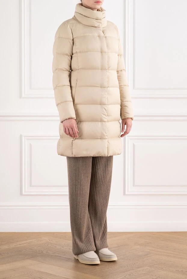 Herno көлемді тік жағасы бар, тоқылған миди пальто 196362 - фото 3