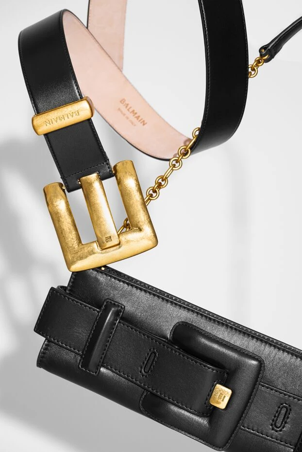 Balmain black anthem rectangular clutch in soft smooth calfskin 196381 - photo 2