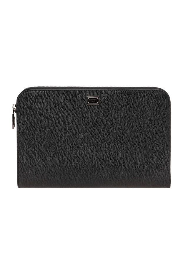 Dolce & Gabbana black leather clutch bag with a zipper around the circle 196389 - photo 1