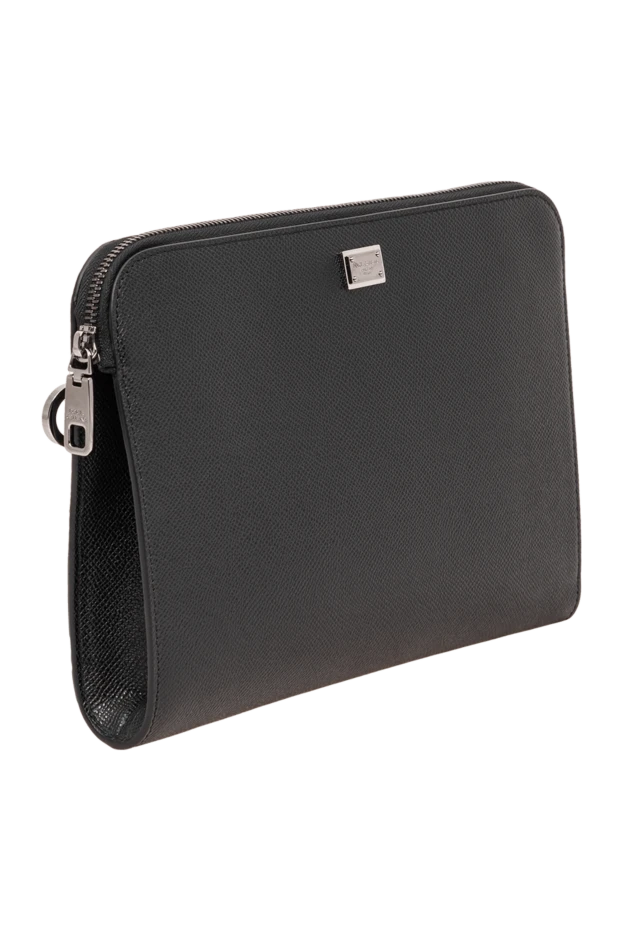Dolce & Gabbana black leather clutch bag with a zipper around the circle 196389 - photo 3