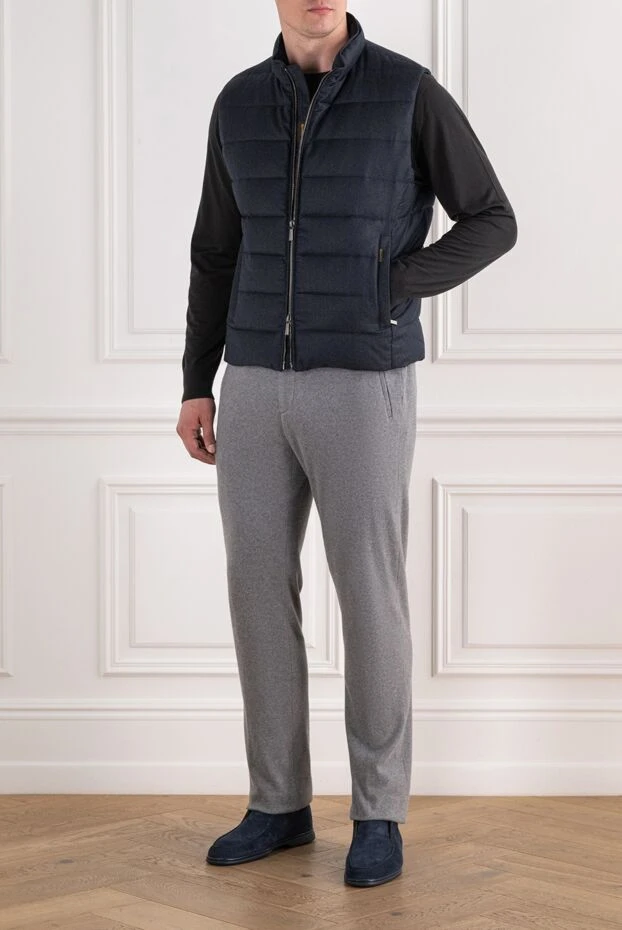 Quilted down vest made of melange wool and premium cashmere - photo 2