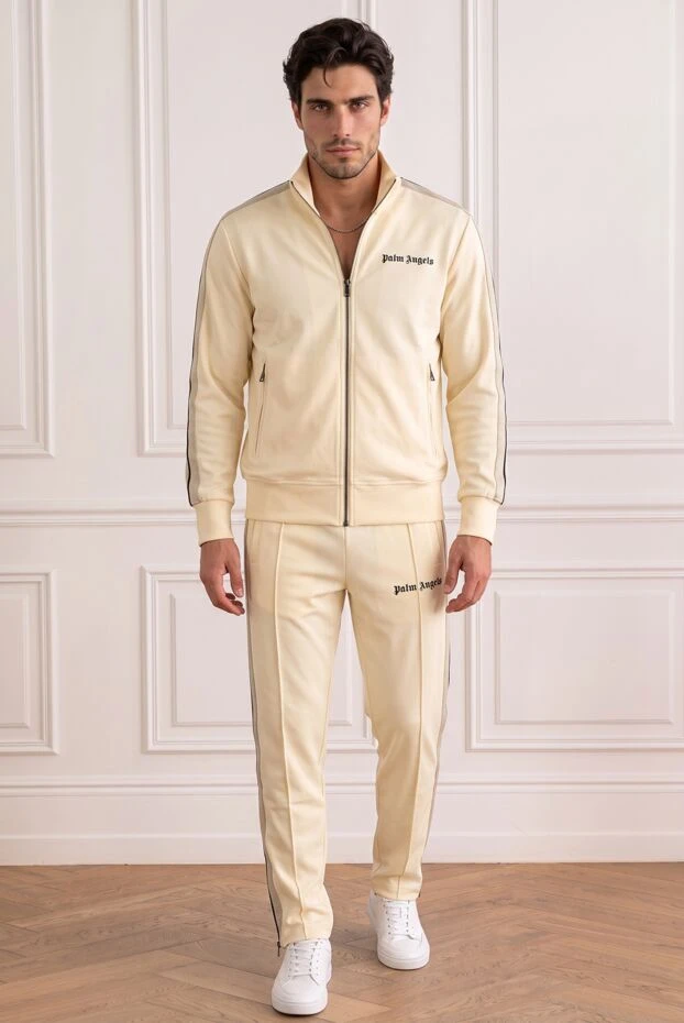 Palm Angels cream tracksuit with a text gothic logo 196433 - photo 1