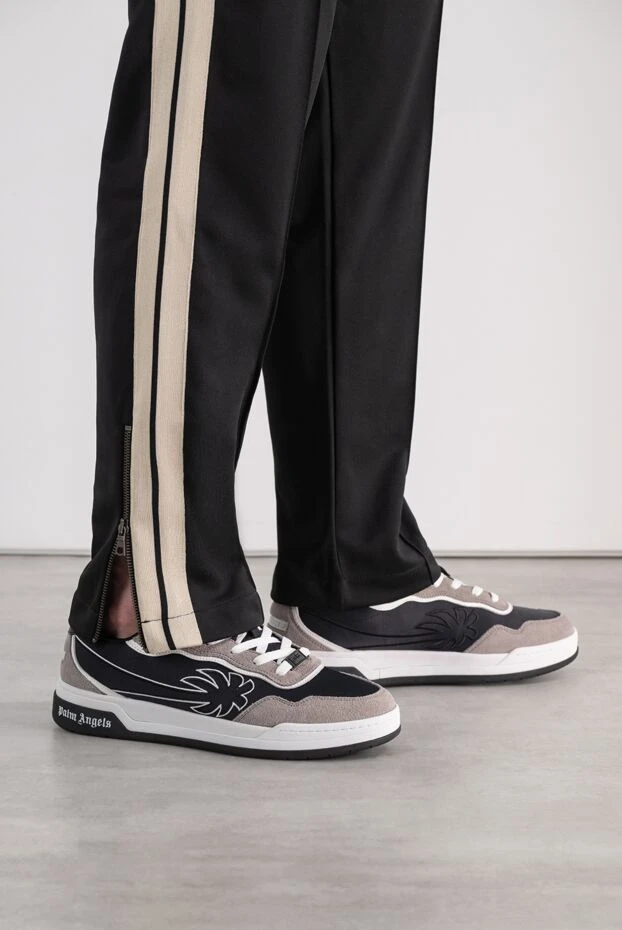 Palm Angels combination sneakers with palm tree appliqué and suede overlays 196437 - photo 2