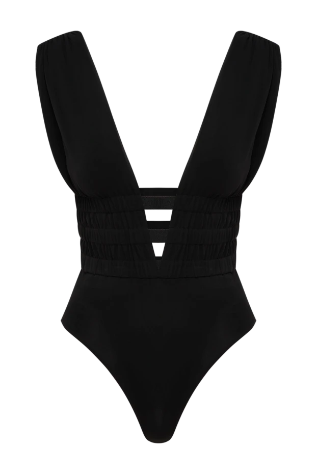 Alaia black stretch bodysuit with extreme v-neck and open back 196462 - photo 1