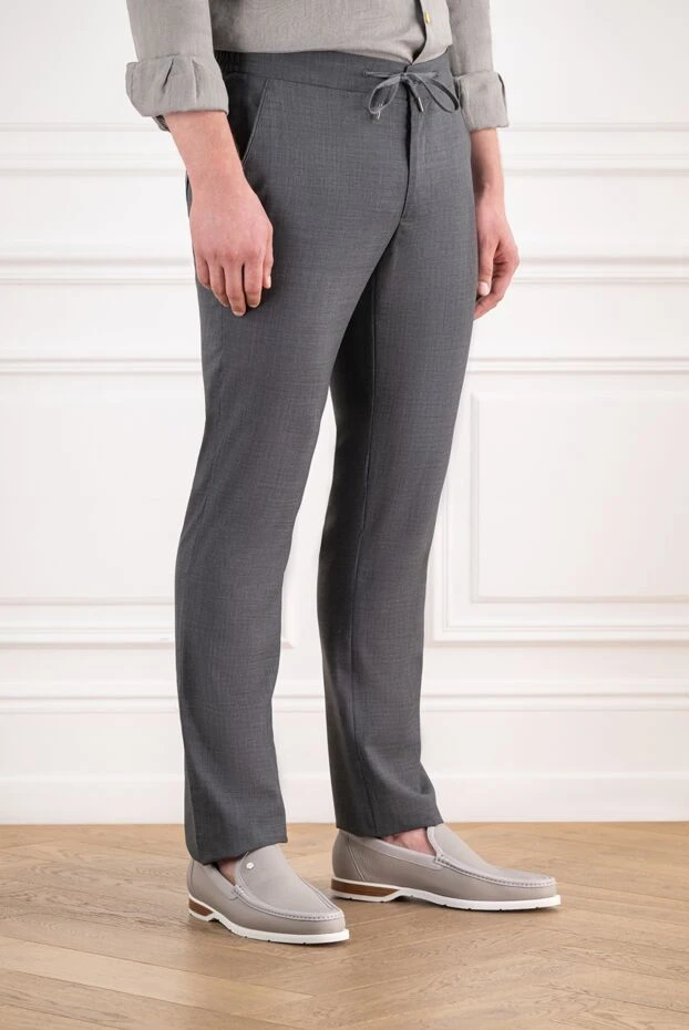 Cesare di Napoli smart grey trousers with creases made from extra-high-grade twist suit wool 196610 - photo 3