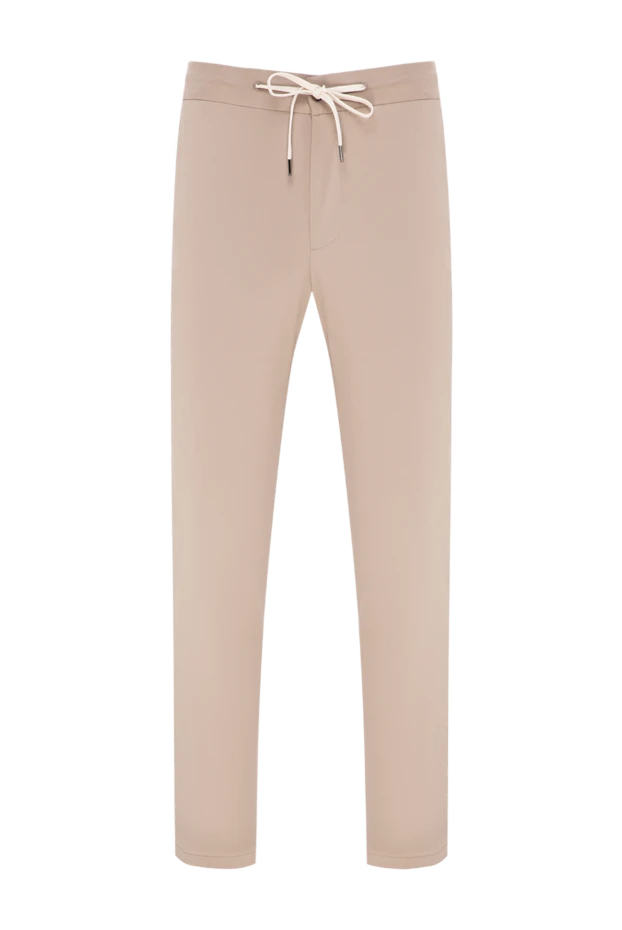 Cesare di Napoli light beige men's chinos with drawstring made of smooth premium cotton 196621 - photo 1