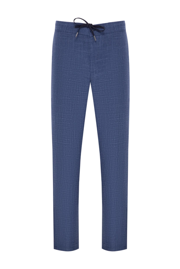 Cesare di Napoli light blue men's trousers with creases made of a premium wool and silk blend 196626 - photo 1