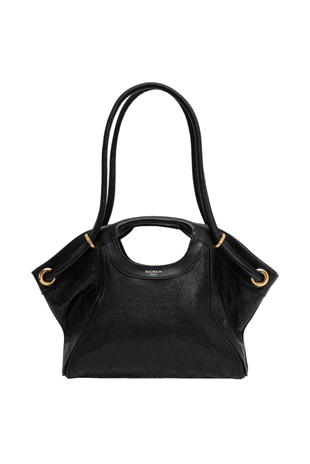 Balmain black smooth stitched leather tote bag 196631 - photo 1