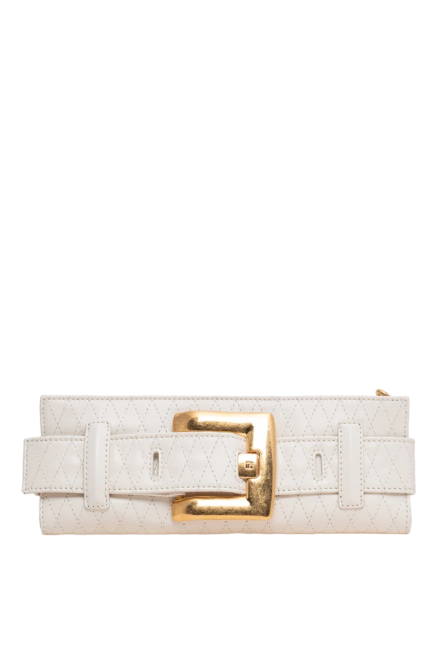 Balmain anthem clutch in smooth white leather 196634 - photo 1
