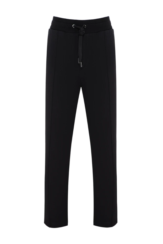 Dolce & Gabbana мужские черные спортивные брюки прямого кроя из плотного итальянского джерси 196637 - фото 1