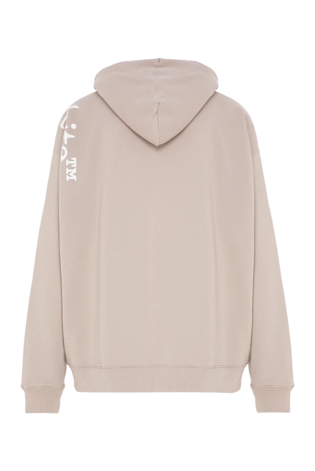Off-White beige cotton hoodie with a light print on the shoulder seam 196646 - photo 2