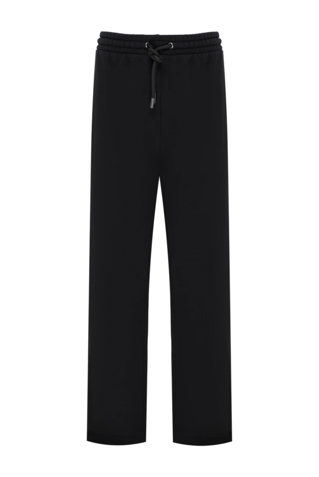 Off-White мужские черные брюки прямого фасона на кулиске из гладкого селективного хлопка 196648 - фото 1