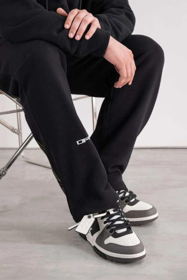 Off-White мужские кожаные комбинированные кроссовки out of office с контрастными стрелками 196650 - фото 2